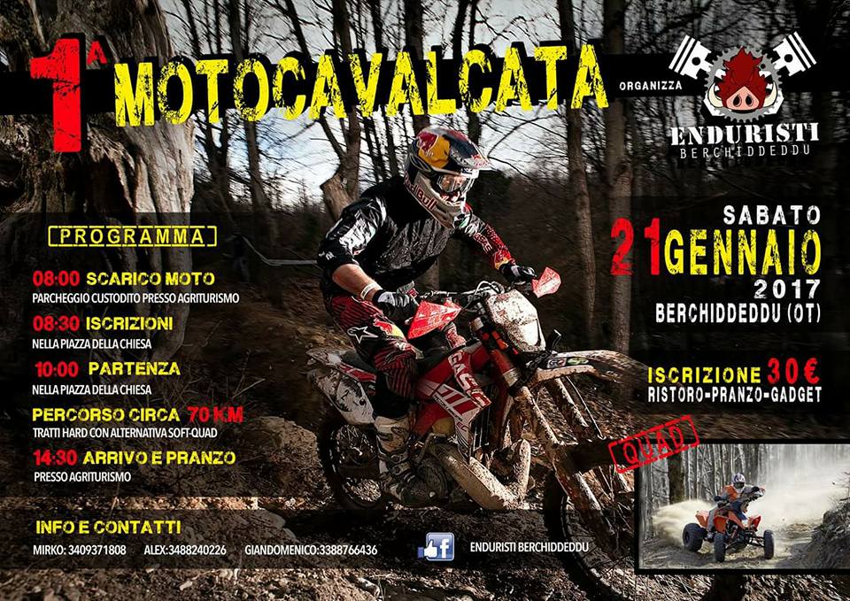 Manifesto 1° Motocavalcata Enduristi Berchiddeddu - 21 gennaio 2017 Manifesto 1° Motocavalcata Enduristi Berchiddeddu - 21 gennaio 2017