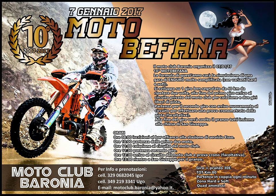 Manifesto Motocavalcata Motobefana in Baronia 2017 Manifesto Motocavalcata Motobefana in Baronia 2017