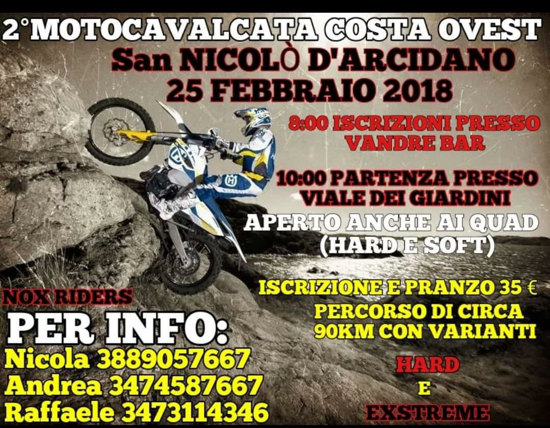Locandina Motocavalcata Costa Ovest 2018 San Nicolò d'Arcidano Locandina Motocavalcata Costa Ovest 2018 San Nicolò d'Arcidano
