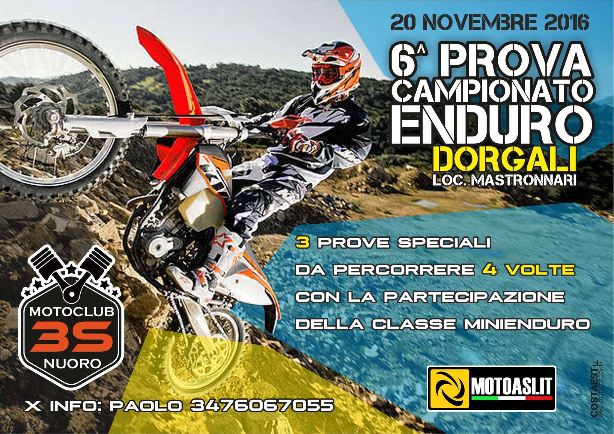 Locandina Manifesto 6° Prova Enduro Asi Dorgali 20 Novembre 2016 Locandina Manifesto 6° Prova Enduro Asi Dorgali 20 Novembre 2016