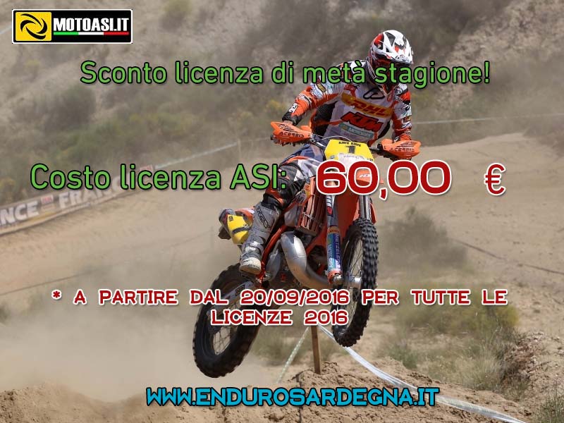 Sconto di metà stagione sulle licenze ASI 2016